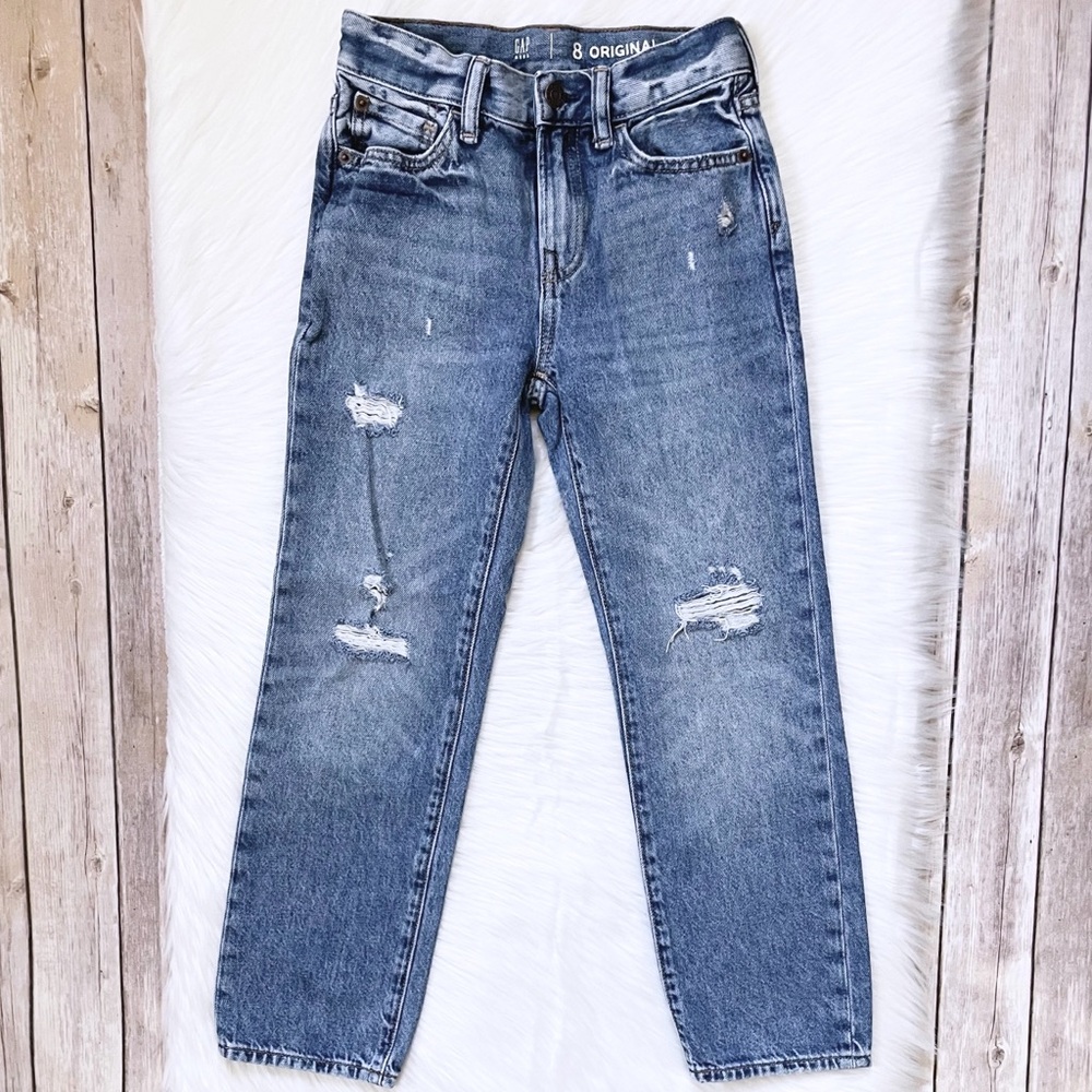 Gap Kids Boys’ Original Blue Distressed Straight Jeans